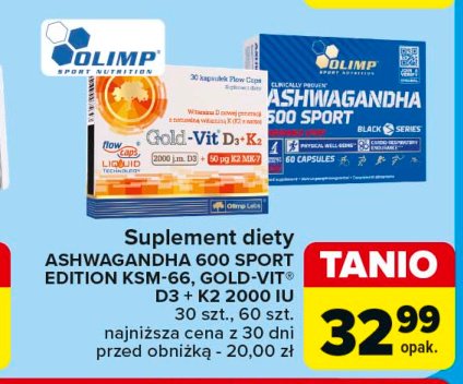 Ashwagandha w kapsułkach Olimp sport nutrition ashwagandha 600 sport promocja