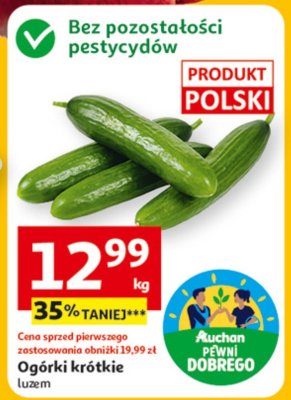 Ogórki krótkie luzem promocja w Auchan