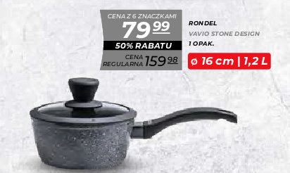Rondel stone design black 16 cm Vavio promocja