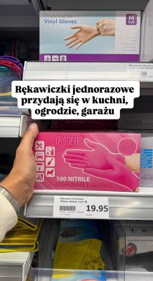 Rękawiczki nitrylowe jednorazowe różowe 100szt rozm.M promocja w Action
