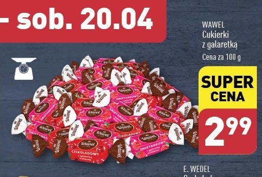 Cukierki śmietankowe z galaretką malinową Wawel promocja