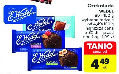 Czekolada gorzka z cząstkami malinowymi E. wedel maestria promocja