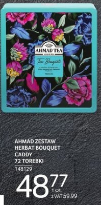 Herbata AHMAD ZESTAW HERBAT BOUQUET CADDY 72 TOREBKI promocja w Selgros