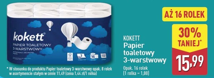 Papier toaletowy Kokett promocja w Aldi