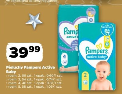 Pieluchy Active Baby 2, 3, 4, 5 promocja w Netto
