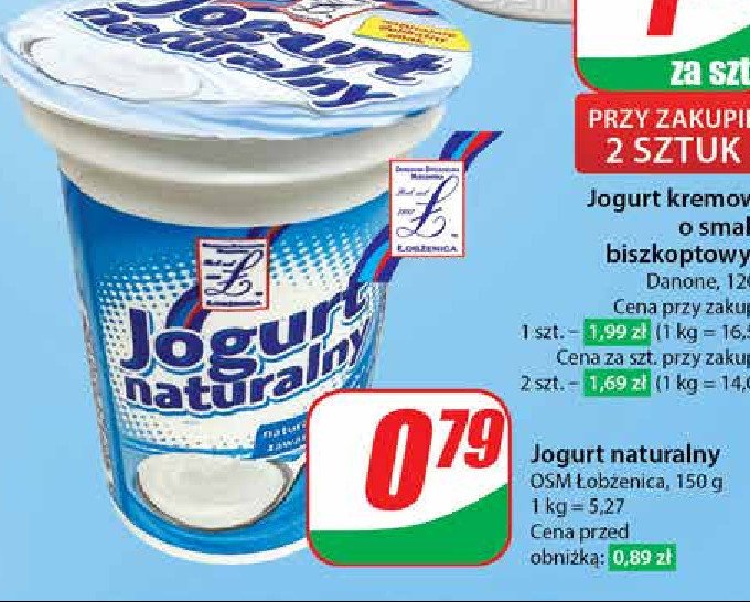 Jogurt naturalny Osm łobżenica promocja