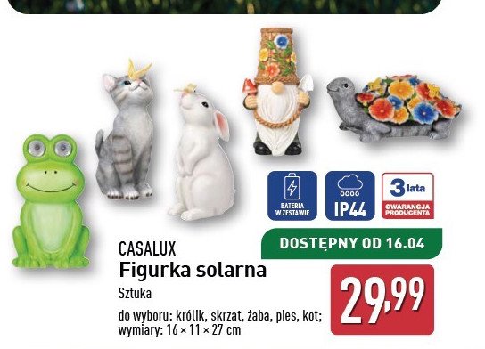 Figurka solarna skrzat Casalux promocja w Aldi