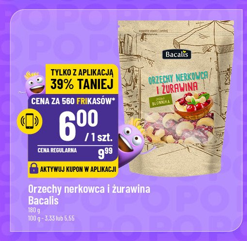 Orzechy nerkowca i suszona żurawina Bacalis promocja w POLOmarket