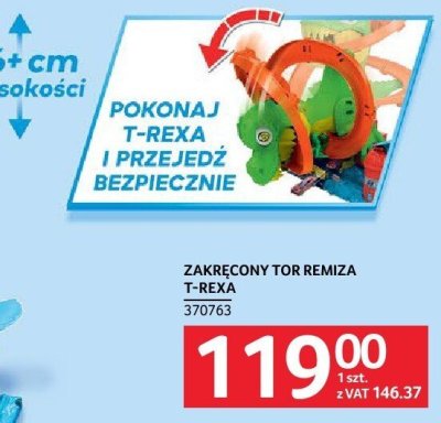 Zestaw Hot Wheels Zakręcony Tor Remiza T-Rexa promocja w Selgros