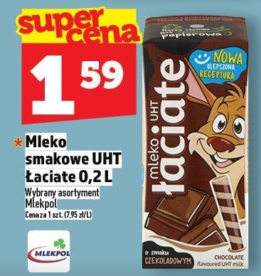 Mleko smakowe UHT Łaciate promocja w TOPAZ