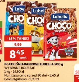 Płatki muszelki czekoladowe Lubella promocja