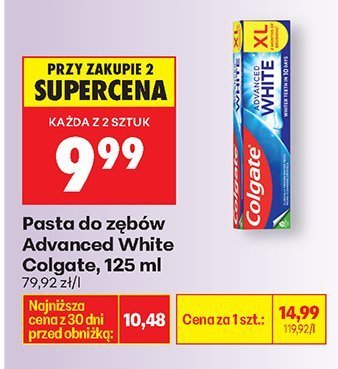 Pasta do zębów Advanced White Colgate promocja w Biedronka