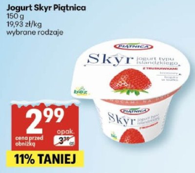 Jogurt Skyr Piątnica promocja w Delikatesy Centrum