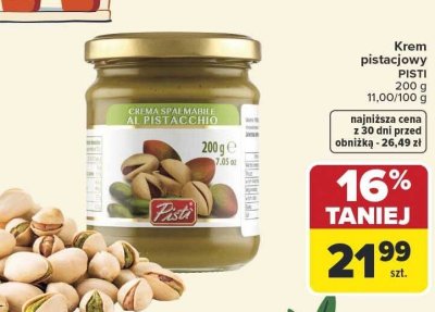 Krem pistacjowy Pisti 200g promocja w Carrefour