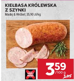 Kiełbasa królewska z szynki Madej & wróbel promocja