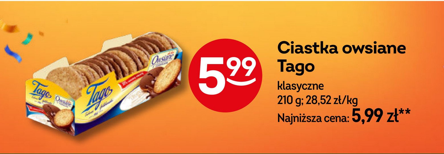 Ciastka kruche owsiane z sezamem Tago promocja