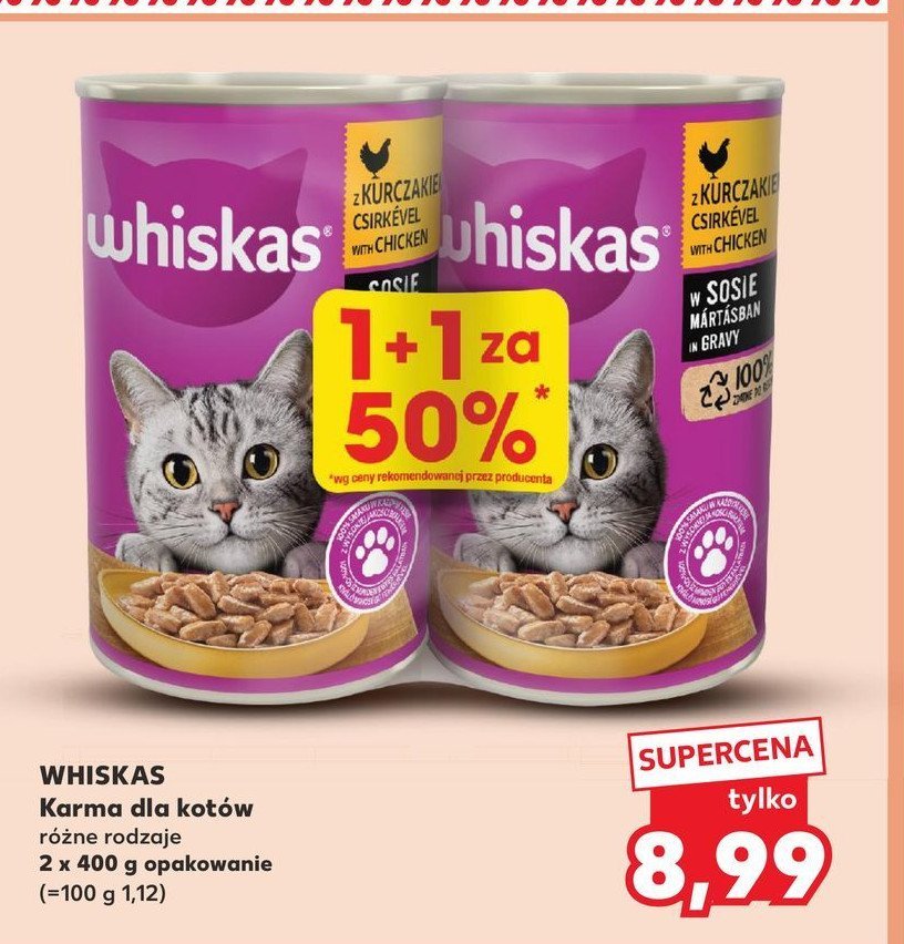 Karma dla kota kurczak Whiskas promocja w Kaufland