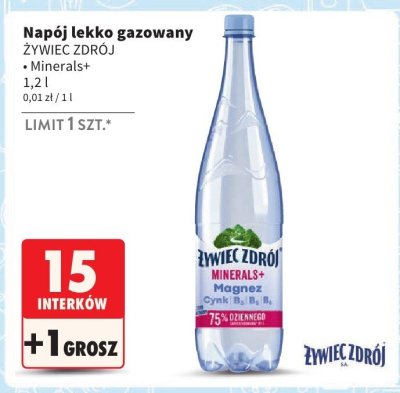 Napój lekko gazowany Minerals+ Żywiec Zdrój promocja w Intermarche