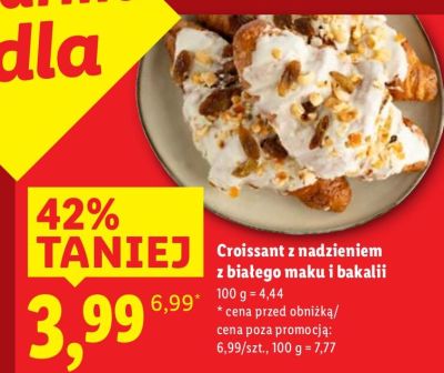 Croissant z nadzieniem z białego maku i bakalii promocja w Lidl