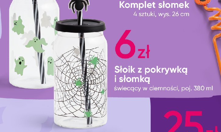 Słoik z pokrywką i słomką 380 ml promocja