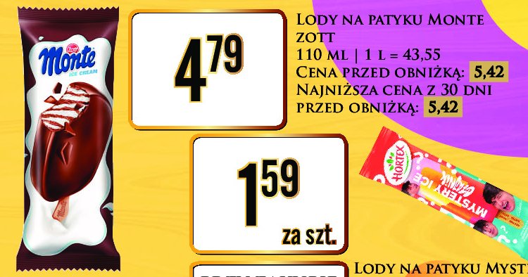 Lody Zott monte promocja w Dino
