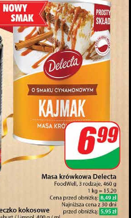 Masa krówkowa kajmak cynamonowy Delecta promocja