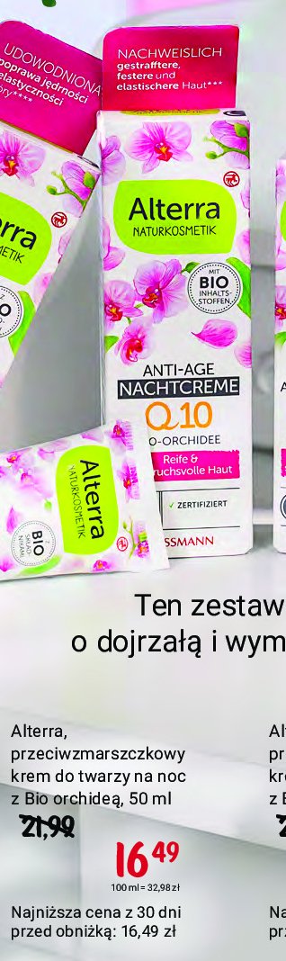 Krem do twarzy orchidea Alterra promocja