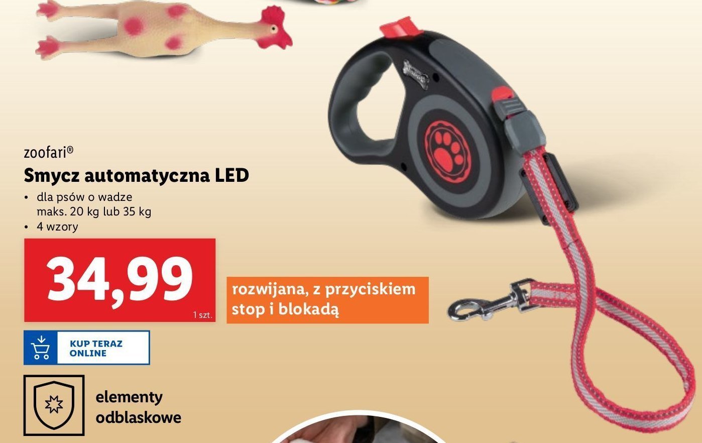 Smycz automatyczna led Zoofari promocja