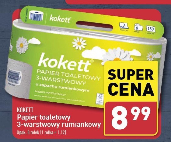 Papier toaleotwy rumiankowy Kokett promocja