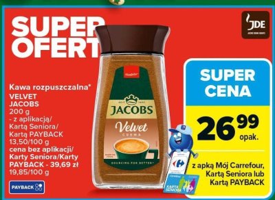 Kawa rozpuszczalna VELVET JACOBS promocja w Carrefour