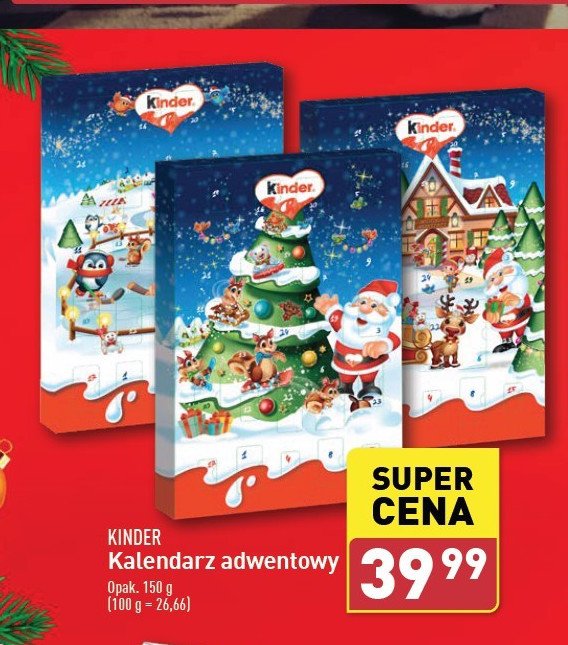 Kalendarz adwentowy Kinder promocja w Aldi