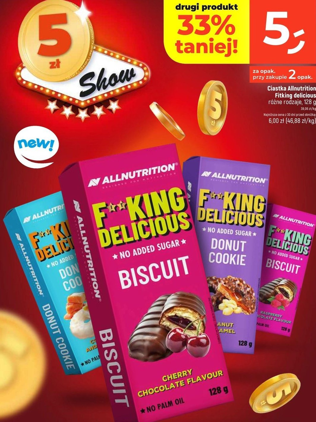 Ciastka donut cookie kokosowe Allnutrition promocja