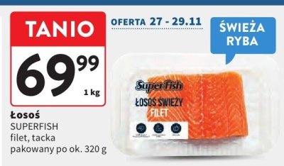 Łosoś SUPERFISH filet tacka pakowany promocja w Intermarche