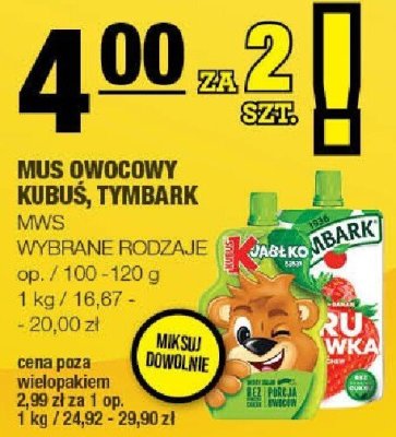 Mus owocowy Kubuś, Tymbark MWS promocja w SPAR