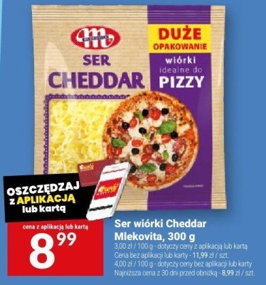 Ser wiórki Cheddar Mlekovita, 300 g promocja w Twój Market