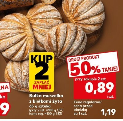Bułka muszelka z kiełkami żyta owsianymi promocja w Kaufland