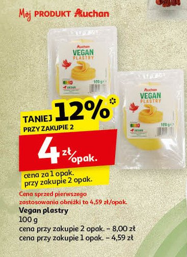 Vegan plastry Auchan promocja