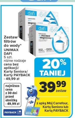 Zestaw filtrów do wody UNIMAX 5 szt. różne rodzaje promocja w Carrefour