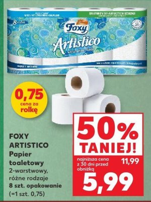 Papier toaletowy Foxy Artistico 2-warstwowy różne rodzaje 8 rolek promocja w Kaufland