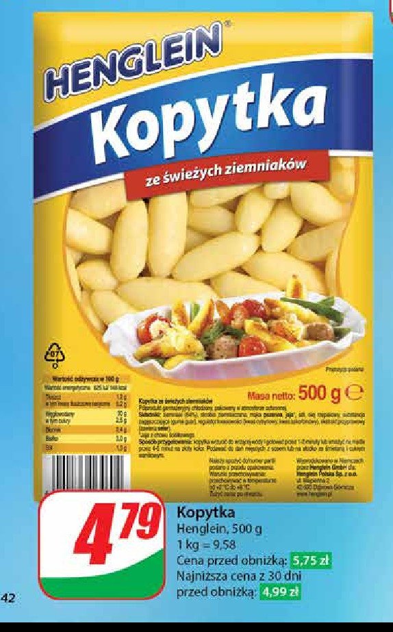 Kopytka Henglein promocja w Dino