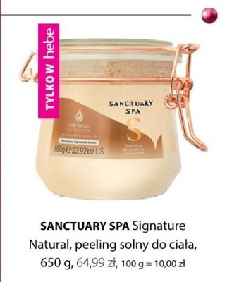 Peeling solny do ciała SANCTUARY SPA Signature Natural promocja w Hebe