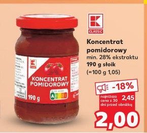 Koncentrat pomidorowy K-classic promocja w Kaufland