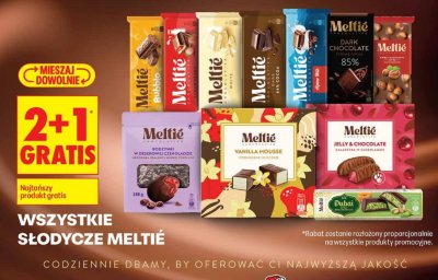 Wszystkie słodycze Meltie 2+1 gratis promocja w Biedronka
