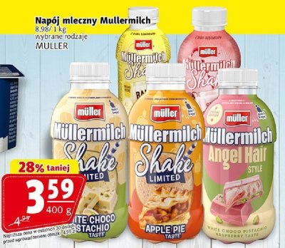 Napój mleczny Müllermilch wybrane rodzaje MÜLLER 400 g promocja w Prim Market