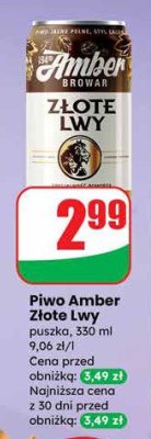Piwo Amber Złote Lwy puszka 0,5l promocja w Dino