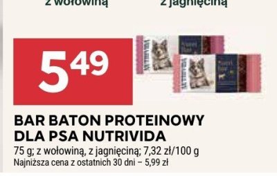 Bar baton proteinowy dla psa Nutrivida promocja w Stokrotka