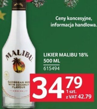 Likier Malibu 18% 500ml promocja w Selgros