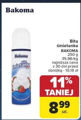 Bita śmietanka BAKOMA promocja w Carrefour