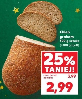Chleb graham 500 g sztuka (=100 g 0,60) promocja w Kaufland