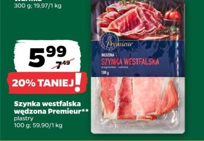 Szynka westfalska pikantna Premieur promocja w Netto